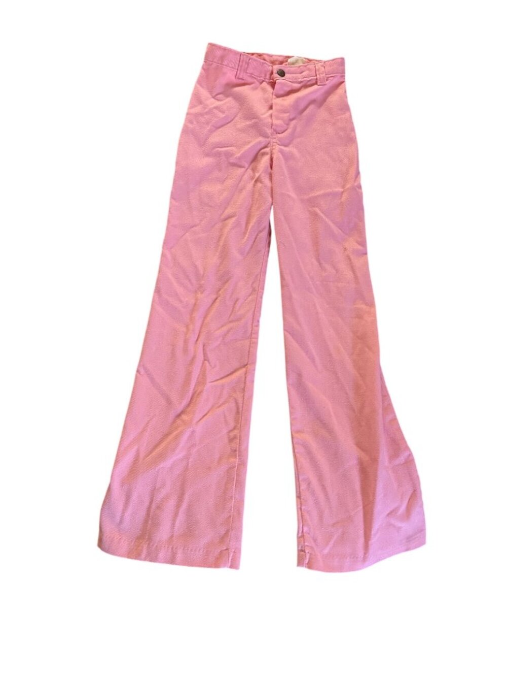 Vintage Girls 70s Ditto Pink High-Waisted Flare Pants Size 10